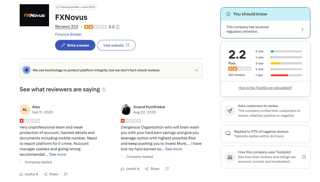 آراء المتداولين حول FXNovus