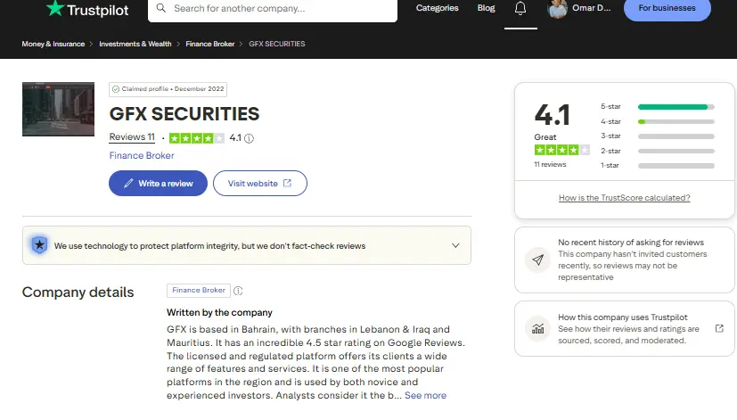 آراء المتداولين مع شركة GFX Securities