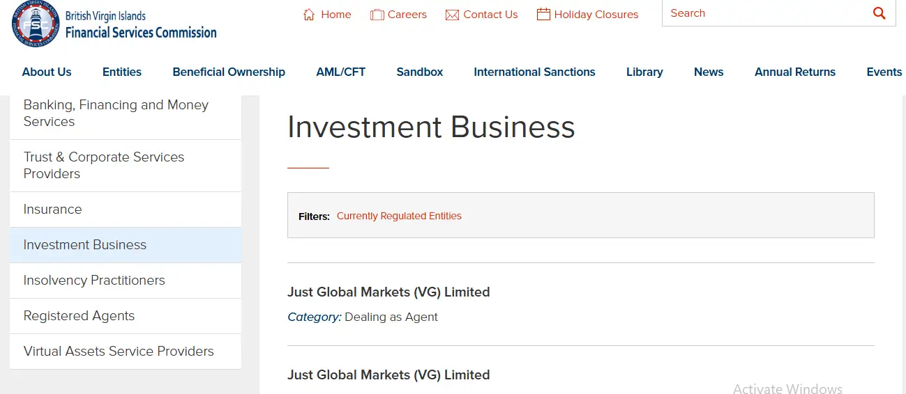 تراخيص شركة جاست ماركتس JustMarkets