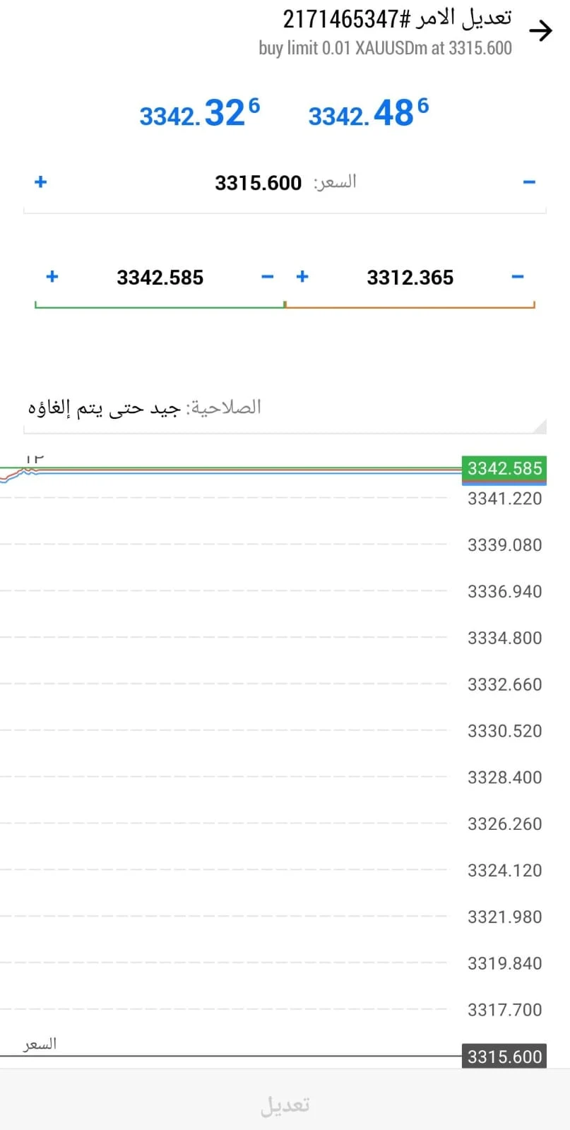 تعديل الأوامر المعلقة أو حذفها