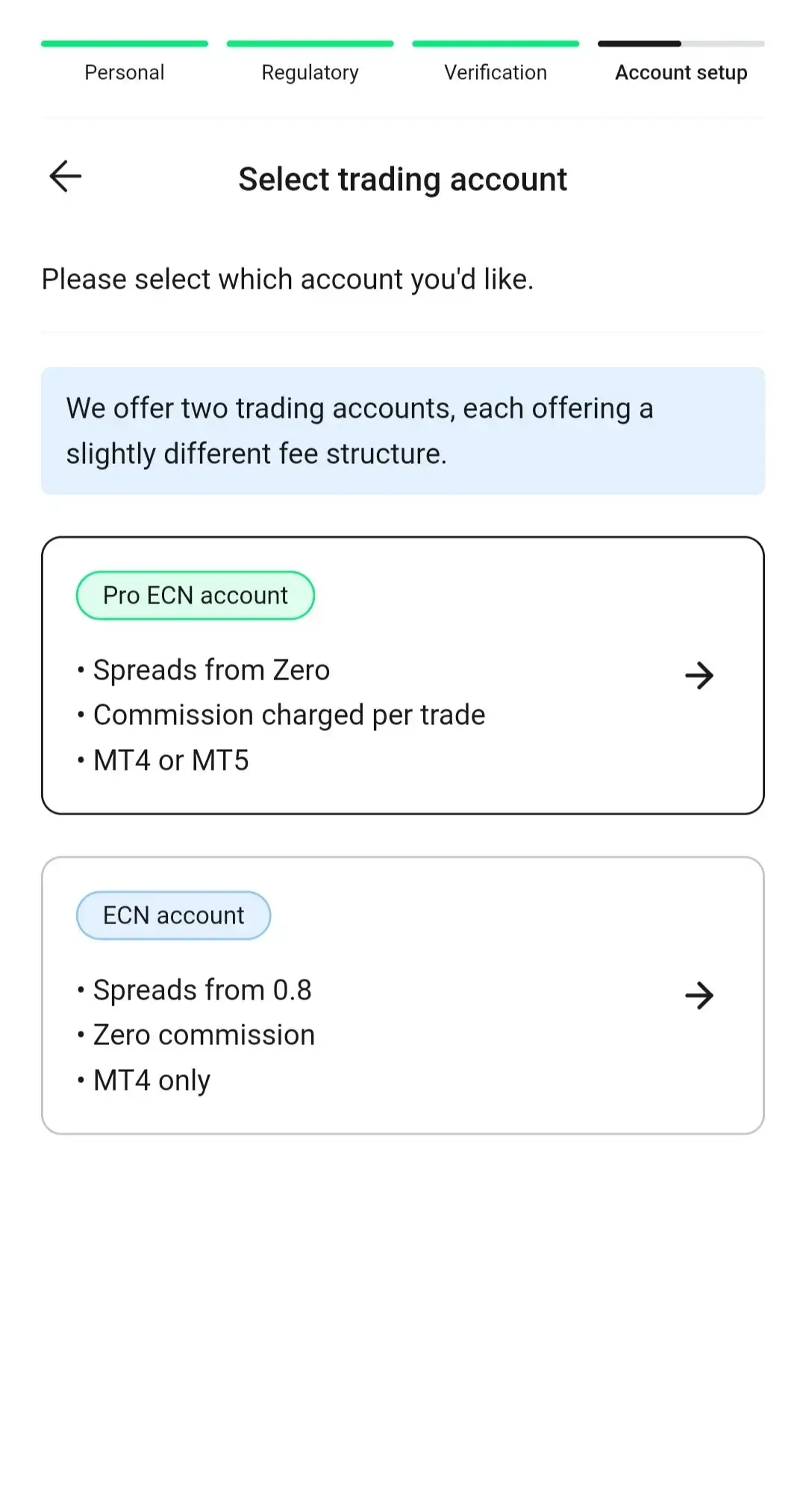 حسابات التداول المقدمة من شركة Alpari