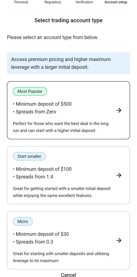 حسابات التداول المقدمة من شركة Alpari