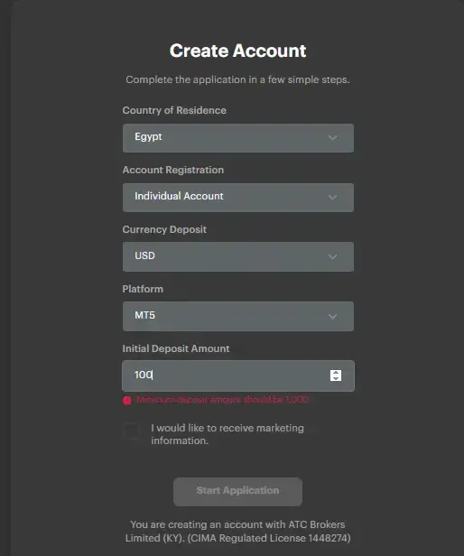 حسابات التداول في اي تي سي بروركز ATC Brokers