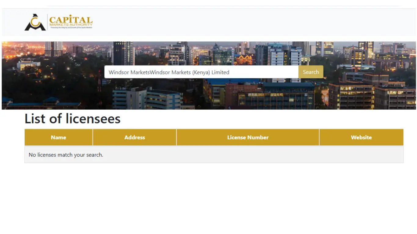 تراخيص شركة Windsor Brokers