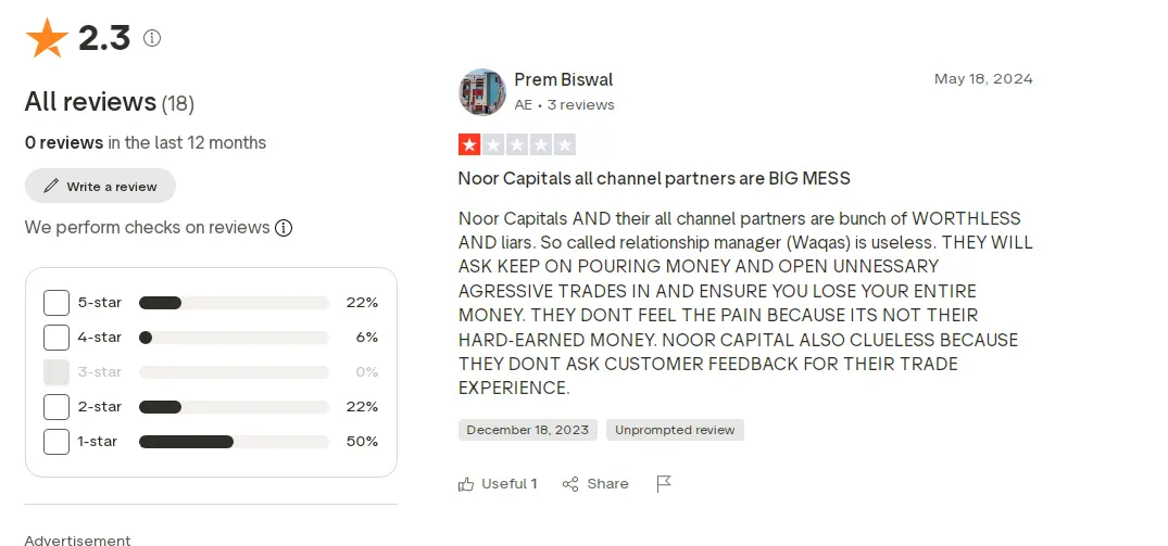 تعليقات العملاء حول شركة Noor Capital